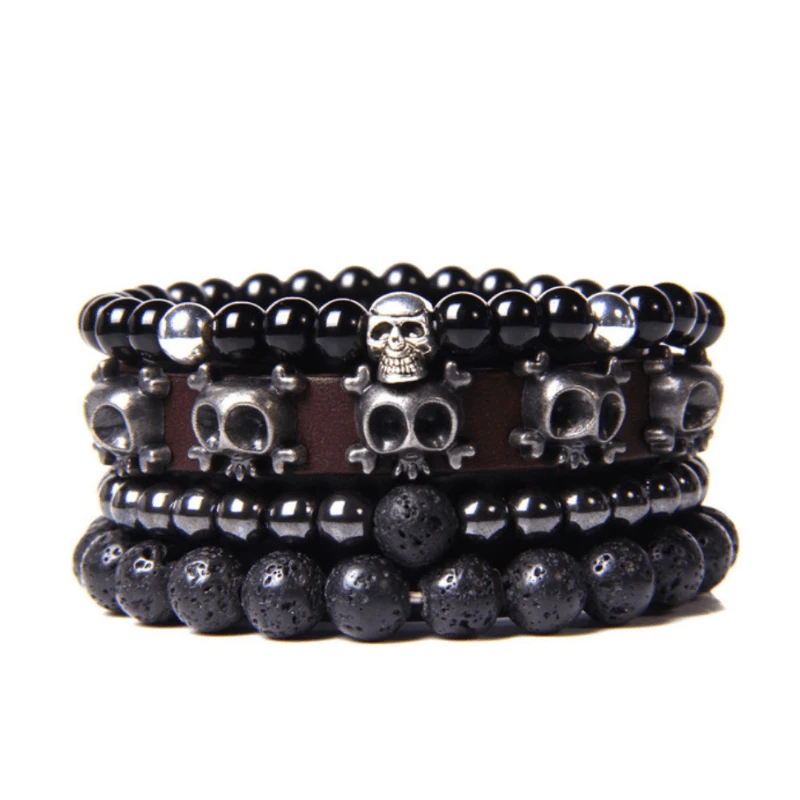 Armband Set Black Skull