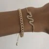 Armband Set Snake Babe -Herz Schmuck Geschaft Armketten Armband Set Modeschmuck Damen Gliederkette Schlangen Symbol Snake Feine Goldene Ketten Snake Babe 1 524361