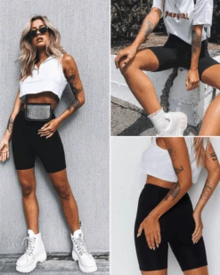 Biker Leggings Laurie -Herz Schmuck Geschaft BIker Leggings Shorts Damen Kurze Leggings schwarz Laurie 8 504179