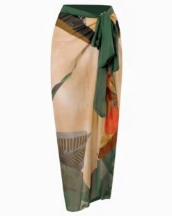 Badeanzug Mit Pareo Portofino 11 Badeanzug Mit Pareo Portofino -Herz Schmuck Geschaft Badeanzug Badekleid Damen Swimsuit Bademode Fashion Set Pareo Wickelrock Strand Sommer Elegant Chic beige braun gruen Blumen Portofino 3