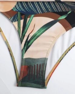 Badeanzug Mit Pareo Portofino 12 Badeanzug Mit Pareo Portofino -Herz Schmuck Geschaft Badeanzug Badekleid Damen Swimsuit Bademode Fashion Set Pareo Wickelrock Strand Sommer Elegant Chic beige braun gruen Blumen Portofino 5