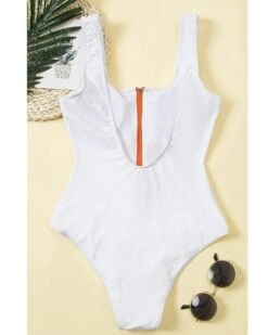 Badeanzug Carmen 8 Badeanzug Carmen -Herz Schmuck Geschaft Badeanzug Bademode Badekleid Schweiz Swimwear Fashion Weiss Rot Reissverschluss Carmen 3 664673