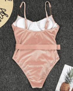 Badekleid Mary -Herz Schmuck Geschaft Bademode Badekleid Swimsuit Badeanzug cord gerippter stoff guertel Mary rosa 3 904288