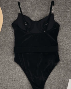 Badekleid Mary -Herz Schmuck Geschaft Bademode Badekleid Swimsuit Badeanzug cord gerippter stoff guertel Mary schwarz 3 623320