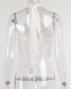 Bandage Korsett Top Annica -Herz Schmuck Geschaft Bandage Top Korsett Crop Top Damen Neckholder Fashion Schweiz Annica weiss 3