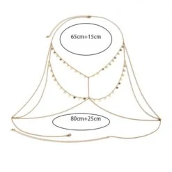 Bauchkette Körperschmuck Leila -Herz Schmuck Geschaft Bauchkette Bauchhalskette Koerperschmuck Brustschmuck Taillenschmuck Damen feine Ketten Kreis Anhaenger Leila gold 2