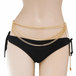 Bauchkette Laila -Herz Schmuck Geschaft Bauchkette Koerperschmuck Koerperguertel Kettengurt Muenzen Fashion Accessoire Schmuck Damen gold Laila 5 554551