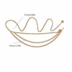 Bauchkette Laila -Herz Schmuck Geschaft Bauchkette Koerperschmuck Koerperguertel Kettengurt Muenzen Fashion Accessoire Schmuck Damen gold Laila 7 637913