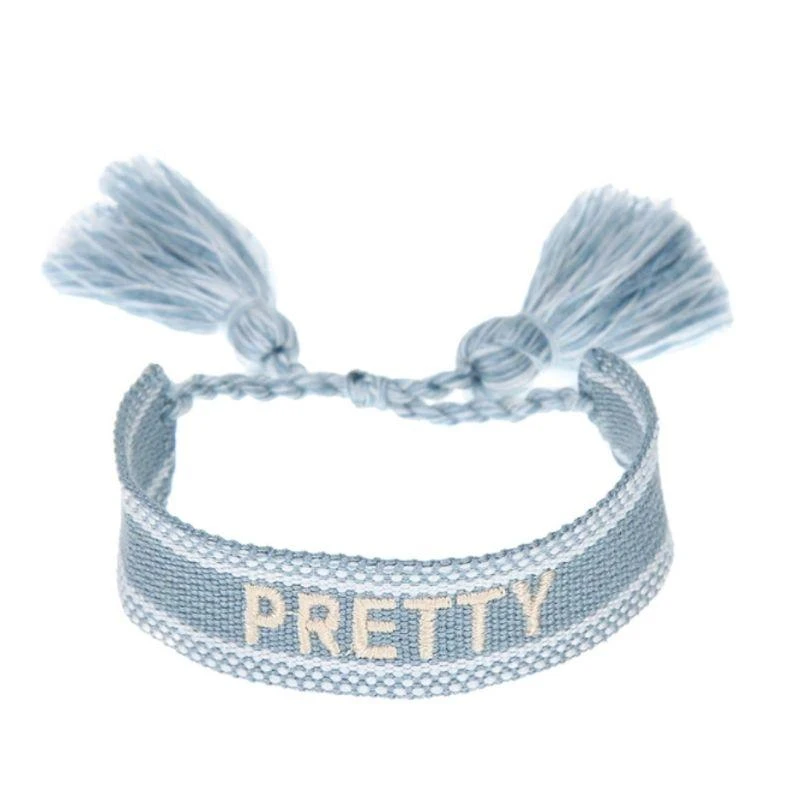 Baumwolle Strick Armband Good Vibes – Bild 8