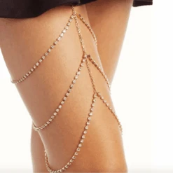 Beinkette Purpurina -Herz Schmuck Geschaft Beinkette Schmuck Accessoires Kette Glitzer Damen Glitzerkette Purpurina gold 1 228312