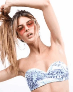 Bikini Princess Palmera -Herz Schmuck Geschaft Bikini Bademode Princess Bikinis Schweiz Brazil Brasilianische Bandeau Wickelbikini weiss blau Palmera 3