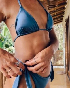 Bikini Set Lagoa - Eco Friendly -Herz Schmuck Geschaft Bikini Damen Bademode Eco Nachhaltig Handgemacht Brasilien Brazil Lagoa blau petrol Cindy 7