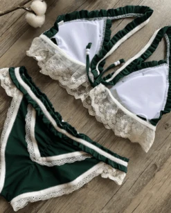 Bikini Sa Caleta -Herz Schmuck Geschaft Bikini Damen Bohemian Triangle Sommer Spitzen Sa Caleta gruen 5 860652