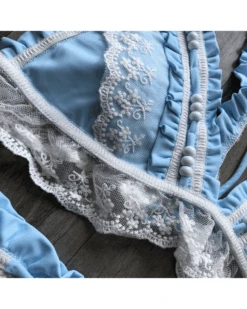 Bikini Sa Caleta -Herz Schmuck Geschaft Bikini Damen Bohemian Triangle Sommer Spitzen Sa Caleta hellblau 5 436448