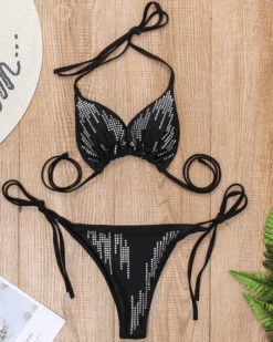 Bikini Marbella -Herz Schmuck Geschaft Bikini Triangle Brazil Glitzer Schwarz Bikiniset ELegant Marbella schwarz 3 625580
