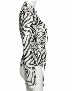 Ruffle Bluse Zanzibar -Herz Schmuck Geschaft Bluse Shirt Mesh Fashion transparent schwarz weiss Zebra Muster Zanzibar 5 652899