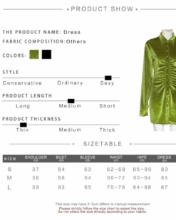 Blusenkleid Beverly -Herz Schmuck Geschaft Blusenkleid Kleid Damen Bluse Lange Bluse langarm Velvet Fleece Weich Fashion Style Beverly gruen groessentabelle 1 354517