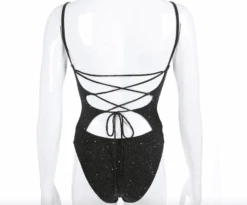 Body Shiny -Herz Schmuck Geschaft Bodysuit Body Einteiler Festivalstyle schwarz glitzer Shiny 3 400584