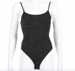 Body Shiny -Herz Schmuck Geschaft Bodysuit Body Einteiler Festivalstyle schwarz glitzer Shiny 8 201048