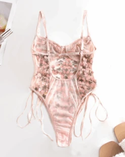 Lingerie Korsett Bodysuit Florina -Herz Schmuck Geschaft Bodysuit Lingerie Dessous Reizwasche Body Korsett bestickt stickerei Blumen Floral erotisch Florina rosa 2 764029