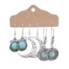 Ohrringe Gipsy Moon -Herz Schmuck Geschaft Boho Ohrringe Set Hippie Gipsy Bohemian Modeschmuck Mond Halbmond Edelsteine Gipsy Moon silber tuerkis 1