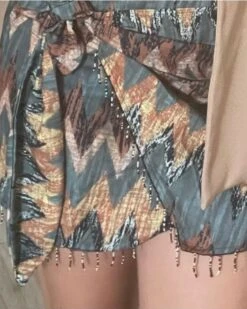 Boho Rock Safari Vibe 11 Boho Rock Safari Vibe -Herz Schmuck Geschaft Boho Damen Rock Wickelrock Hippie Zickzack Muster Perlenfransen braun gruen Safari Vibe 1