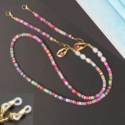 Brillen- Maskenkette Pinky Seashell