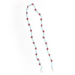 Brillenketten Flower Power -Herz Schmuck Geschaft Brillenketten Maskenkette Sonnenbrillenkette Perlenkette Blumenkette Blumen Farbig Modeschmuck Flower Power hellblau rot 1 262800