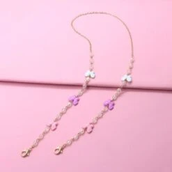 Brillenkette & Maskenkette Candy Mood -Herz Schmuck Geschaft Brillenketten Sonnenbrillekette Maskenkette Perlenkette Ketten Buchstaben Glasperlen Love Hope Smile Candy Mood Farbig Bunt Schmetterlinge 1