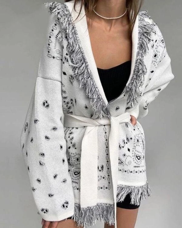 Cardigan Strickjacken White Paisley – Bild 3