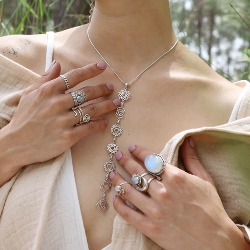 Chakra Kette - Sterling Silber 925 – Bild 8