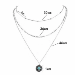 Choker Halskette Lidia -Herz Schmuck Geschaft Choker Halskette Damen Schmuck Accessoires Bohemian Multi Layer silber Anhaenger Lidia 2 316694