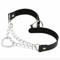 Choker Amour -Herz Schmuck Geschaft Choker Halskette Fetisch Harness Kette Kunstleder Herz Amour schwarz 5 278013