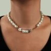Perlen Choker FUK -Herz Schmuck Geschaft Choker Halskette Perlenkette Sicherheitsnadel Buchstaben F U C K Modeschmuck Schweiz FUK 1 934589