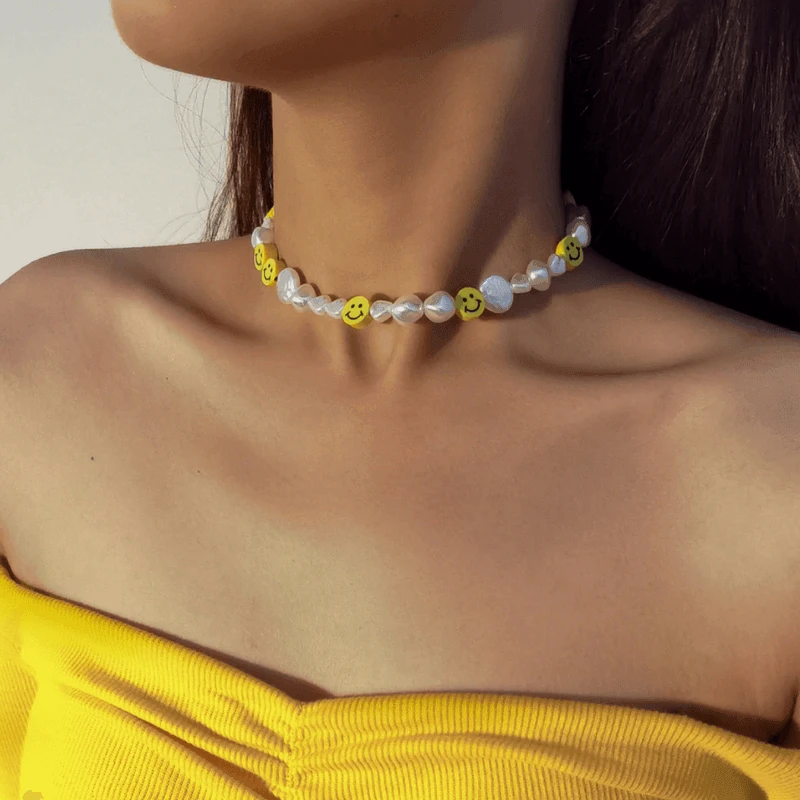 Choker Perlen Happy Smile