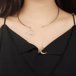 Choker Moonlight -Herz Schmuck Geschaft Choker Halskette Reifen Halsreifen Schmuck Bohemian Mond gold Moonlight 3 610358