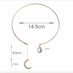 Choker Moonlight -Herz Schmuck Geschaft Choker Halskette Reifen Halsreifen Schmuck Bohemian Mond gold Moonlight 6 844883