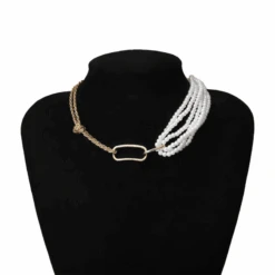Choker Perlenkette Jasmin -Herz Schmuck Geschaft Choker Halskette Schmuck Fashion Accessoires Damen Perlen gold Knoten Edel Jasmin 5 444125