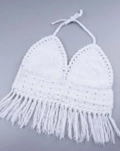Crochet Top Atalia -Herz Schmuck Geschaft Crochet Haekeltop Crop Top Hippie Boho Damen Fransen Bohemian Atalia weiss 1