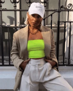 Bandeau Top Jana -Herz Schmuck Geschaft Crop Top Tanktop Bandeau Top Jana neongruen 2 441748