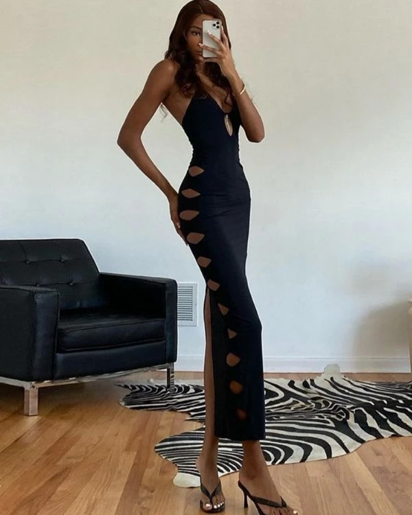 Langes Cut-Out Kleid Bondy – Bild 10