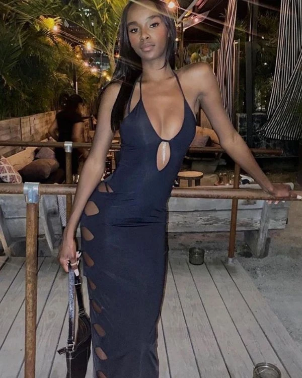 Langes Cut-Out Kleid Bondy – Bild 2