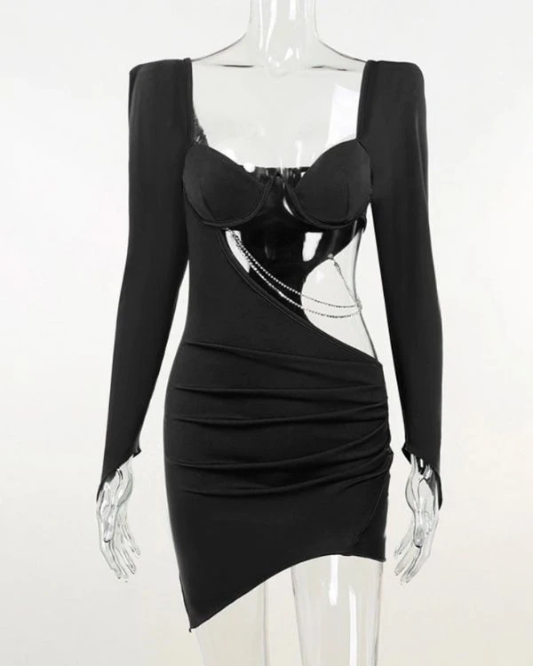 Cut-Out Glitzer Ketten Kleid Jessi – Bild 3