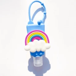 Kinder Desinfektionsspender Anhänger | Hey Kids -Herz Schmuck Geschaft Desinfektionsspender Desinfektionsmittel Anhaenger Desinfektionanhaenger Kinder Zubehoer Schutz Schutzzubehoer Kinderschutz Covid 19 diverse Farbe alle Farben Hey Kids hellblau Regenb