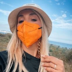 Orange FFP2 Mundschutz Masken 7 Orange FFP2 Mundschutz Masken -Herz Schmuck Geschaft FFP2 Schutzmasken Masken Atemschutz orange Farbig Bunt Zertifiziert Cin 2 317292