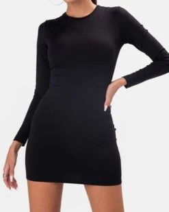 Mini Kleid Schnürung Daria -Herz Schmuck Geschaft Figurbetontes Minikleid Damen Kleid Schnuerung Ruecken frei lagnarm kleine schwarze Daria schwarz 3 592700