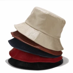 Kunstleder Fischerhut Luisa -Herz Schmuck Geschaft Fischerhut Bucketat Damen Kopfbedeckung Hut Kunstleder beige schwarz Luisa alle 115496