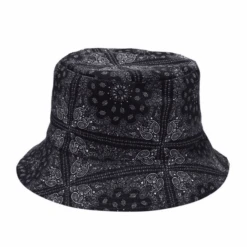 Fischerhut Paisley -Herz Schmuck Geschaft Fischerhut Buckethat Sommerhut Hut Unisex Bandana Paisley Muster schwarz 1 368325