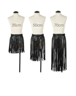 Rock Kia Fringe | Fransen Rock -Herz Schmuck Geschaft Fransen Kunstleder Rock Festival Fashion Style Fransengurt Kia schwarz 1