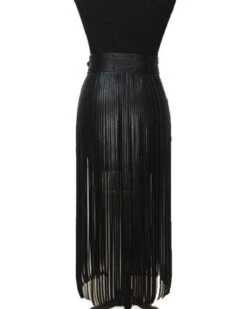Fransen Rock Gurt Farrah -Herz Schmuck Geschaft Fransenrock Gurt Fransen Festival Fashion Accessoires Fringes Kunstleder Farrah schwarz lang 1